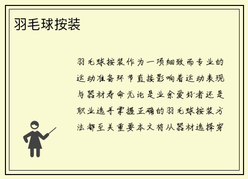 羽毛球按装