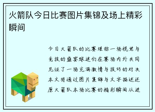 火箭队今日比赛图片集锦及场上精彩瞬间
